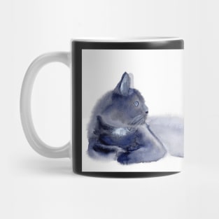 "The Queen has arrived" expressive Cat Watercolor Painting Mug